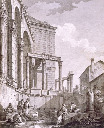 Sidovy av Jupiters tempel, pub. 1764. av Robert Adam
