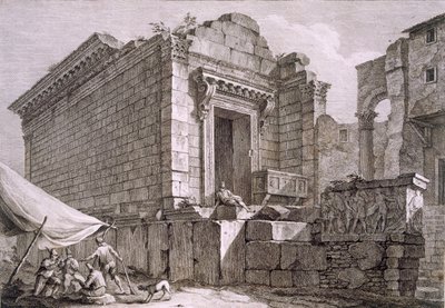Utsikt över Aesculapius tempel, pub. 1764. av Robert Adam