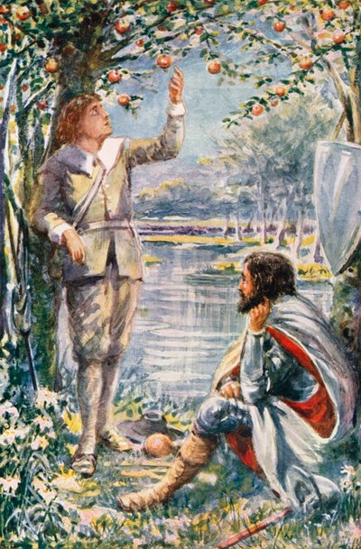 Vid floden med livets vatten (färglitografi) av Robert Ambrose (after) Dudley