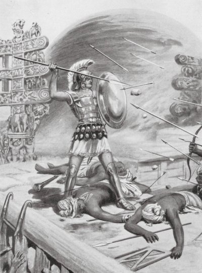 En fot av Alexander den store, 326 f.Kr (litografi) av Robert Ambrose Dudley