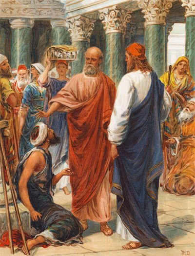 "I Jesus Kristus från Nasarets namn, res dig upp och gå" (färglitografi) av Robert Ambrose Dudley