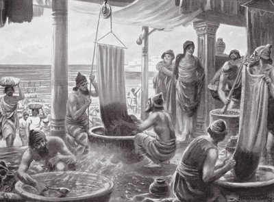 Tillverkning "Tyrian Purple" (litografi) av Robert Ambrose Dudley