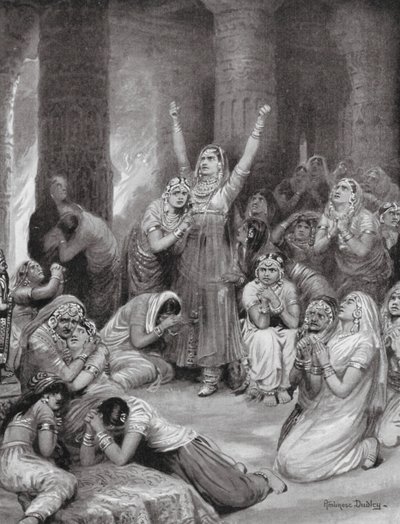 Rajput-ceremonin Jauhar (förintelse) av Robert Ambrose Dudley