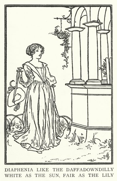 Diaphenia som daffadowndilly, vit som solen, ljus som liljan (litho) av Robert Anning Bell