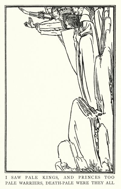 Illustration till dikter av John Keats: La Belle Dame Sans Merci (litho) av Robert Anning Bell