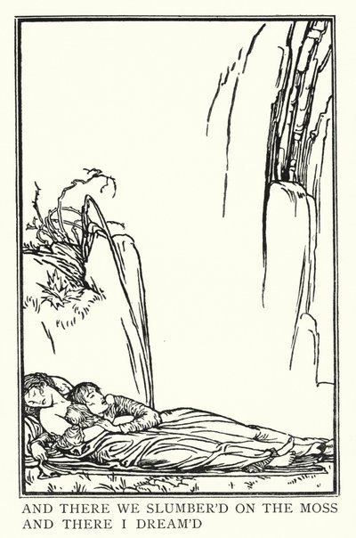 Illustration till dikter av John Keats: La Belle Dame Sans Merci (litho) av Robert Anning Bell