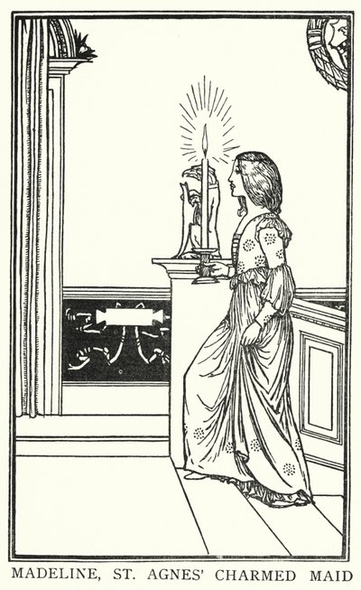 Illustration till dikter av John Keats: The Eve of St Agnes (litho) av Robert Anning Bell