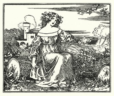Illustration till dikter av John Keats: To Autumn (litho) av Robert Anning Bell