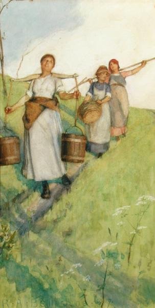 Återvänder hem - The Milkmaids av Robert Anning Bell