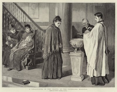 Ett dop i kapellet på Foundling Hospital av Robert Barnes