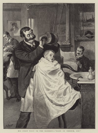 Hans första besök hos frisören, hårt eller medium, sir av Robert Barnes