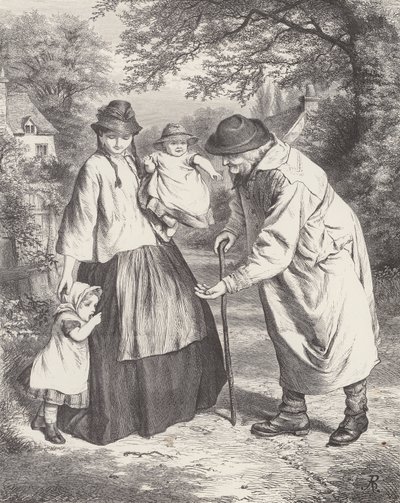 Det blyga barnet (gravyr) av Robert Barnes