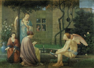 Reading of Love, He Being By, 1874 av Robert Bateman