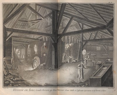 Glastillverkning. Ur Encyclopédie av Denis Diderot och Jean Le Rond dAlembert, 1751-1765. av Robert Benard