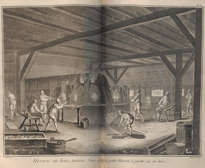 Glastillverkning. Ur Encyclopédie av Denis Diderot och Jean Le Rond dAlembert, 1751-1765. av Robert Benard