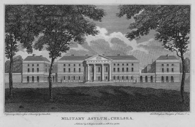 Military Asylum, Chelsea (gravyr) av Robert Blemell (after) Schnebbelie