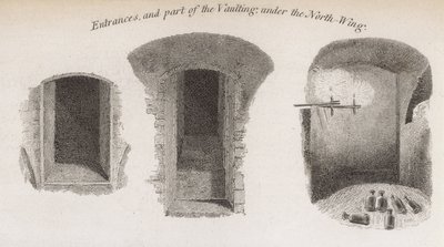 Ingångar och en del av valvet under norra flygeln till Crosby Hall av Robert Blemell Schnebbelie