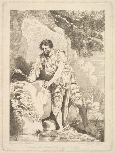 Avgår sårad från strid den 19 juli 1779. av Robert Blyth