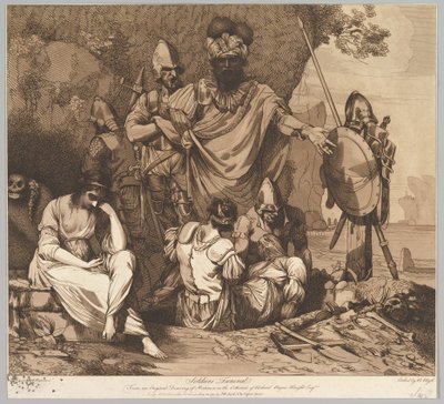 Soldaters begravning från The Life and Death of a Soldier, 1 maj 1781. av Robert Blyth