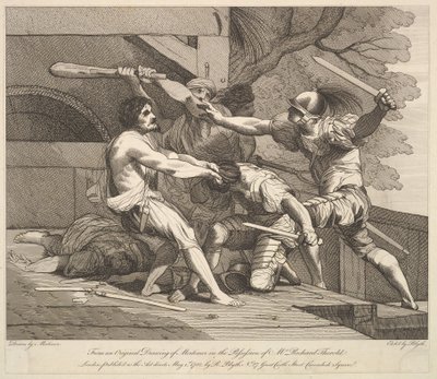 Stormar ett bandittifäste, 1 maj 1782. av Robert Blyth