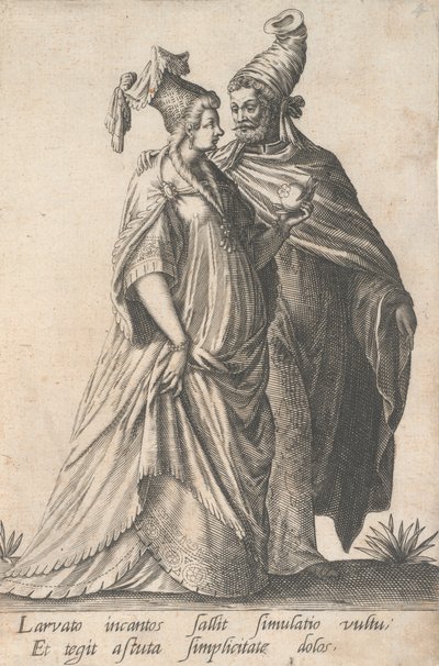 Promenading par, från maskeraderna av Robert Boissard