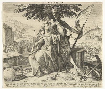 Spanien Hispania (titel på objekt) Allegorier över europeiska länder (serietitel) av Robert Bossart