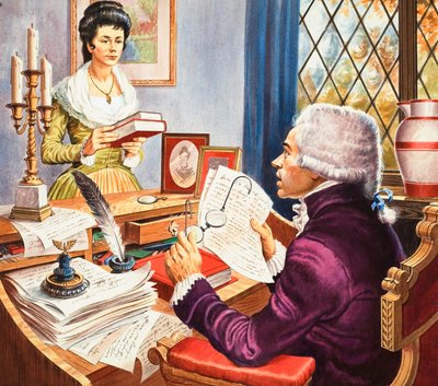 Robespierre och Eleanore Duplay (gouache på papper) av Robert Brook