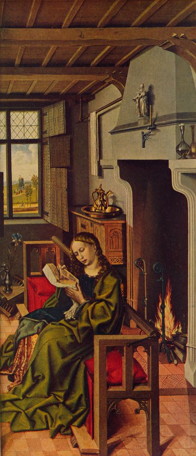 Altartavla Wing Santa Barbara, 1438, c1934 av Robert Campin