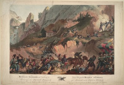 Ryska armén korsar djävulens bro 1799, 1804 av Robert Carr Porter