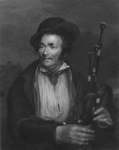 Säckpiparen, c1845 av Robert Charles Bell