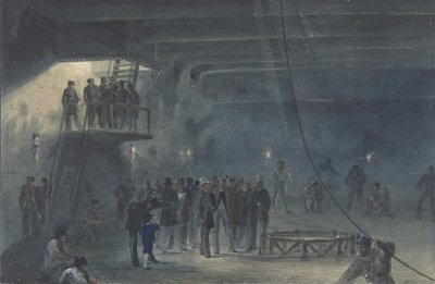 Rulla ihop kabeln i eftertanken ombord på Great Eastern i Sheerness: Besök..., 1865-66. av Robert Charles Dudley