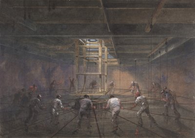 Vy över det inre av en av stridsvagnarna ombord på Great Eastern, 1865-66. av Robert Charles Dudley