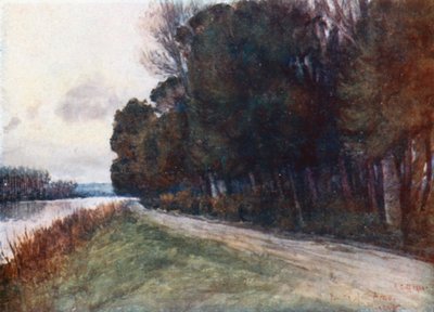 Arno-flodens stränder (färglitografi) av Robert Charles Goff
