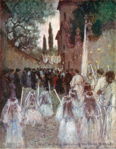 Corpus Christi högtid (färglitografi) av Robert Charles Goff