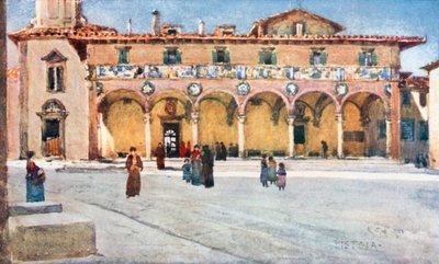 Sjukhuset "del Ceppo", Pistoia Pistoia (färglitografi) av Robert Charles Goff