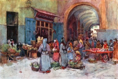 Gatuförsäljare, Pisa (färglitografi) av Robert Charles Goff