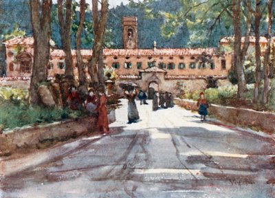 Det gamla klostret i Vallombrosa (färglitografi) av Robert Charles Goff