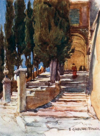 Trappan till klostret San Girolamo (färglitografi) av Robert Charles Goff
