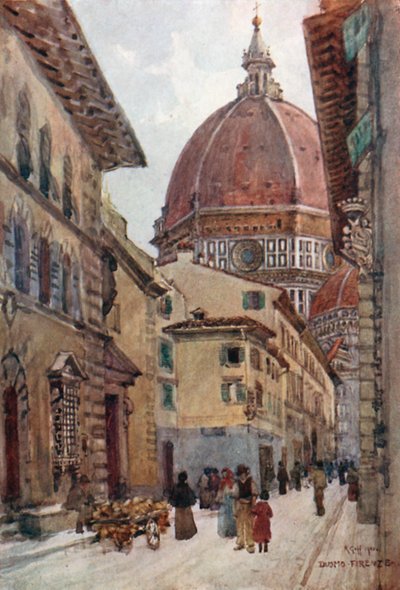 Via dei Servi (färglitografi) av Robert Charles Goff