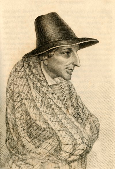 William Stevenson, en ökänd tiggare som dog värd £900, 1821. av Robert Cooper