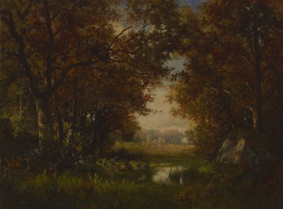 Scen i skogen Fontainebleau av Robert Crannell Minor