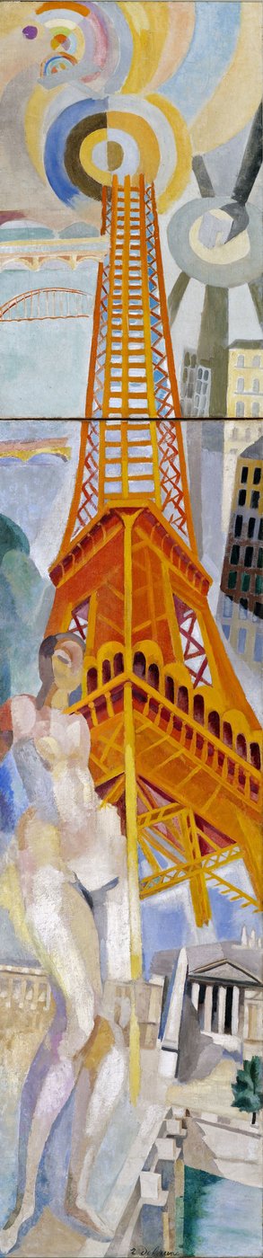 Staden Paris, Kvinnan och Eiffeltornet, 1925. av Robert Delaunay