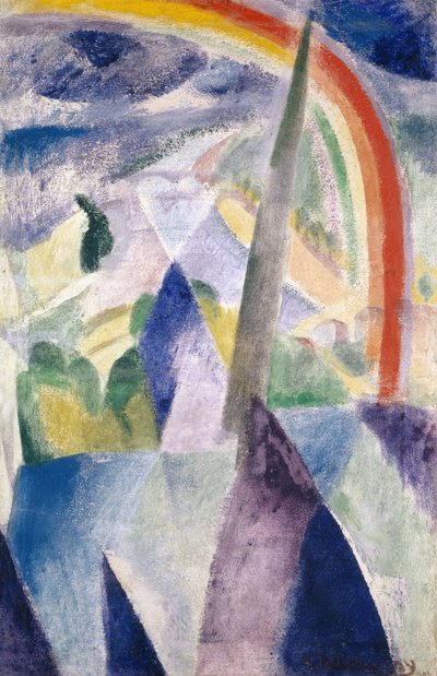 Notre-Dames spira Utsikt över Paris, Notre-Dame, 1909-1914. av Robert Delaunay