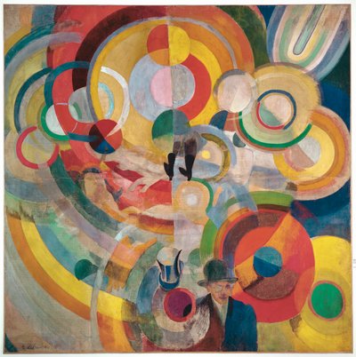 Menage de Cochon eller Manege Electrique (olja på duk) av Robert Delaunay