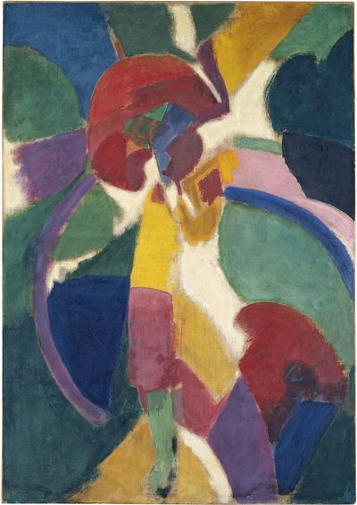 Kvinna med ett parasoll, 1913 av Robert Delaunay