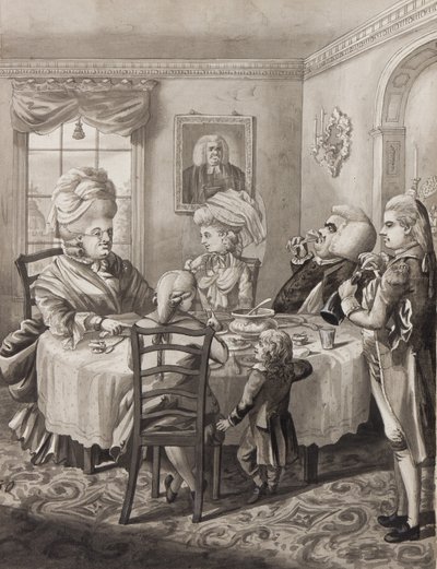 A Master Parson with a Good Living, 1782 (penna, pensel och bläck tvättar på papper) av Robert Dighton