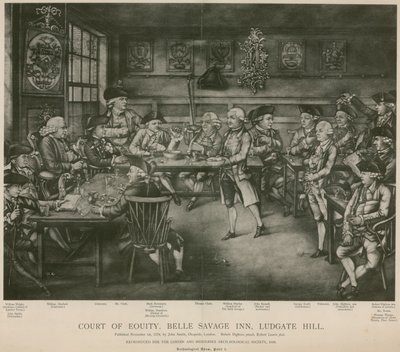 Court of Equity, Belle Savage Inn, Ludgate Hill, London av Robert Dighton