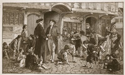 Söndagsskolornas ursprung: Hare Lane, Gloucester, 1780, illustration från 