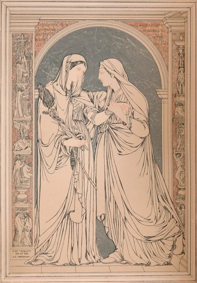 En marmormosaikbild, av baronen H. De Triqueti, Paris, 1893. av Robert Dudley