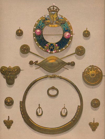 Guldprydnader och brosch, 1863. av Robert Dudley